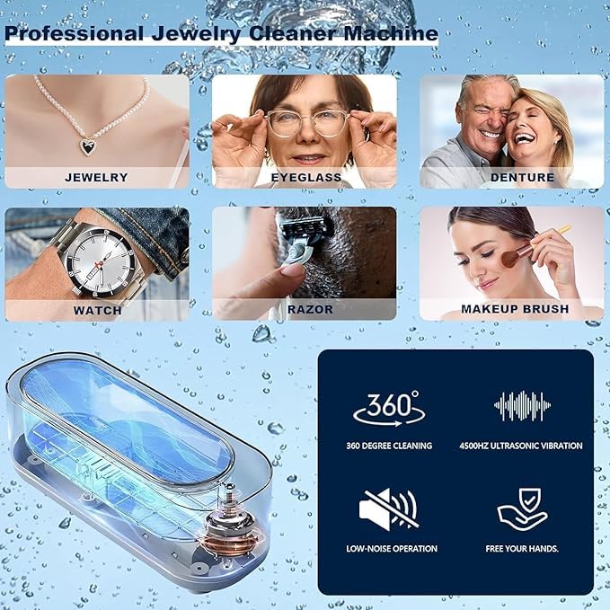 Mini Portable Crystal Wave Cleaner